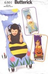 6301 HALLOWEEN PUMPKIN, FISH, WINGS 3 STROLLER COVERS PATTERN